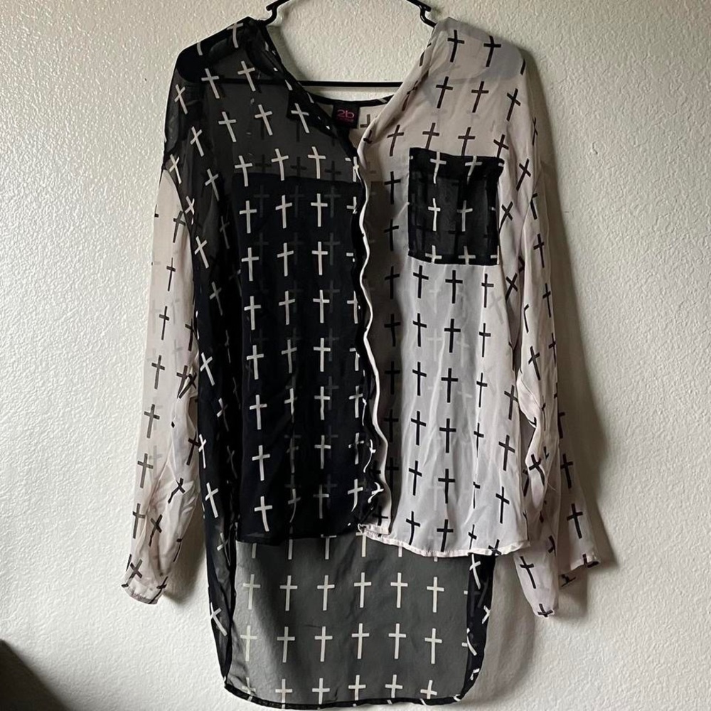 5/$25 Color Block Cross Blouse